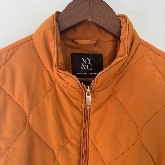 NY&C New York & Company Quilted Zip Jacket – Women’s Small – Burnt Orange - Picture 4 of 11